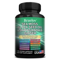 Black seed oil, vitamins, Sea Moss 16-in-1, Dietary Supplement 120 Capsules