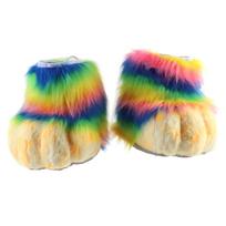 Cosplay Animal Fursuit Feet Cute Therian Gear Cosplay Costume Paw Shoes Photo Props for Christmas Comic Exhibition Adult Kids blue