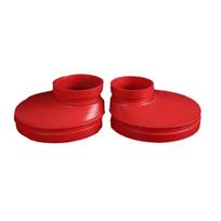 Grooved Eccentric Ductile Iron Reducer DN100*65 (OD 114*76mm) raudona