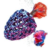 Aquarium Cave Simulated Porous Coral Stone Shrimp Shelter Fish Cave With Suction Cup For Guppy Terrarium Tank Hiding Resting