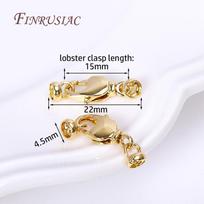 18K Gold Plated Brass Lobster Clasps For DIY Pearl Necklace Supplies Fashion Jewellery Connector Clasps End Caps Fastener Clasp 1 Piece
