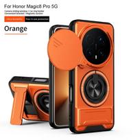 2 in 1 Ring Grip Magnetic Case for Honor Magic 8 Pro 7 6 Lite X9d X9c X9b X8 X8c X7b X7c X6c Car Mount Holder Shockproof Cover HONOR Magic7 Lite oranžinė