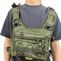 Four Point Harness Running Vest Pack Reflective Bungee Hiking Front Pack  Outdoor Night Cycling žalia