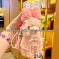 Alpaca Plush Bow Cartoon Keychain - Cute Couple Doll Pendant for Backpack