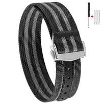 Aukščiausios kokybės briaunota nailoninė laikrodžio apyrankė Omega laikrodžiams, kvėpuojanti, sportinė, 20mm 22mm, su drugelio tipo užsegimu, sulankstomu sagties užsegimu 22mm