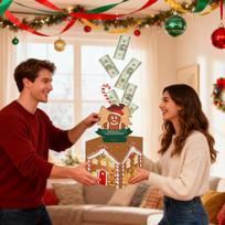Christmas Money Box Pop Christmas Cash Box Funny Roll Cards Dispenser for Adults Festival Family Carnival Kids Friends Party CN