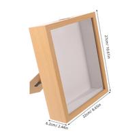 Kriauklių shadow box rėmelis 10,6x8,6 Gylis 2,56 Rustic Natūralaus medžio spalvos Eksponatų vitrina kriauklių kolekcijai Džiovintų gėlių šviesiai ruda spalva
