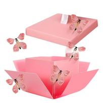 Butterfly Flying Out Of Box Photo Arrangements Case Butterfly Birthday Box For Toys Money Flower Birthday New Year Graduation 15x14.2x12.4cm pink