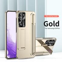 Skirtas Samsung Galaxy S23 Ultra Plus Case Prabangus galvanizuoto rašiklio laikiklio lizdo laikiklis Metalinis smūgiams atsparus apsauginis dėklas, skirtas Galaxy S22 Ultra galaxy s23 auksas