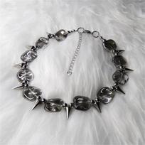 Cyberpunk Dark Rivet Thorns Cosplay Necklace Unisex Alloy Choker Thorny Ice Cubes Pendant Jewelry Hip-pop Gothic Accesssory Prop