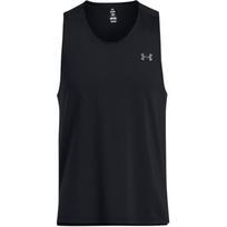 Under Armour UA Launch Elite Solid Logo Slim Fit Moisture Wicking Cool Round Neck Sleeveless Tank Top Men Tops Black 1382608-001 L