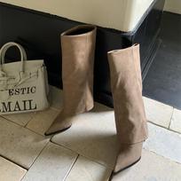 Dizainerės moteriški ilgaauliai batai iki kelių, madingi, smailianosiai, kelnių kojoms, ilgi aulinukai, elegantiški aukštakulniai bateliai, moteriški batai 35 chaki