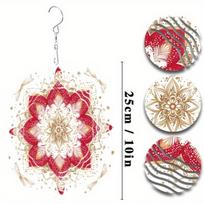 10 Inch Metal Mandala Wind Spinner Outdoor Decor for Garden Yard Patio Home Decoration Wind Chime Gift for Men Women Unique Art 01A