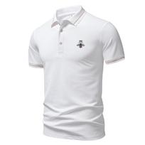 2025 Summer New Sport Casual Bee Embroidered Lapel T-shirt Moisture Wicking and Sweat Wicking Plus-size Polo Shirt S