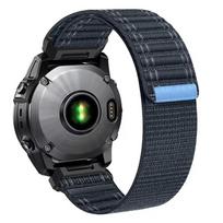 22/26mm QuickFit Nylon Strap For Garmin Quatix TACTIX 8/Enduro3 Epix Gen2 D2 Delta Fenix 8 Pro E 5 6 7 7X Sports Breathable Band 1PCS QuickFit 22mm mėlyna
