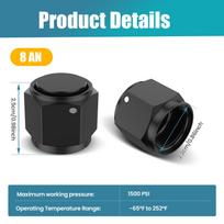 AN8 AN10 AN12 Adapter Female Flare End Cap Plug Tube Fitting Hex Head Port Fitting AN Flared Fitting Cover Sealed Connector Cap