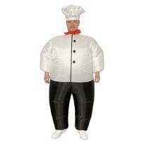 Halloween Inflatable Fat Chef Costume - Funny Prank Stage Outfit One Size