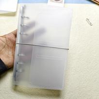A6 Frosted Transparent Binder with Straps - Portable Student Planner & Loose-leaf Notebook Cover