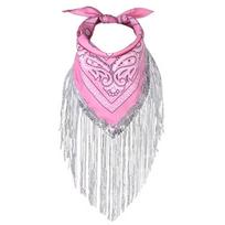 Party Headwear Tassel Trim Cowgirl Bandanas Sequin Design Cowboy Style Head Scarf Neckerchief rožinė