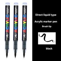 GuangNa 6/3Pcs Acrylic White Marker Brush Pens Gold Silver Paint Art Markers Set for Rock Painting Ceramic Tire Fabric Metal