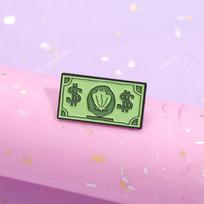 Funny Comedy Anime Dollar Money Credit Card Enamel Pins Cartoon Anime Inspiration Metal Brooches Decorative Lapel Badges Jewelry žalia