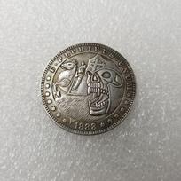 Antique Craft Skull Wanderer Silver-Plated Morgan Dollar Round Coin #756 Copper