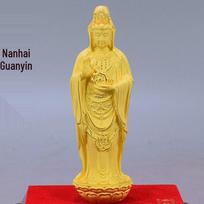 24K Gold-Plated Velour Guan Yin Buddha Statue Ornament 238