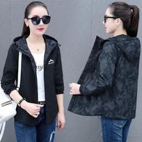 Double-Sided Windbreaker Women's Coat Spring Autumn Korean Loose Hooded Baseball Jacket Female Tops XXXXXL juoda