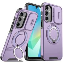 For Samsung Galaxy A15 A16 A17 A23 A25 A26 A35 A56 A54 A55 Camera Sliding Window Ring Magnetic Charging Phone Case Cover For Galaxy A15 violetinė