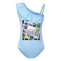 5318 Girls Roblox Game Printed Ruffle One-piece Swimwear 100cm