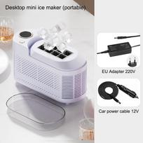 110V-220V Portable Small Ice Maker Mini Home Dormitory Office Camping 12V Car Cube Ice Automatic Ice Making Box Ice Machine EU violetinė