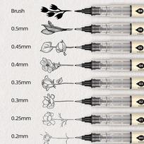 8Pcs/set Big Capacity Waterproof Ink Art Markers Brush Pen Sketch Drawing comics Pigment Line Pens School Stationery Supplies