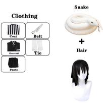 Anime Demon Slayer Kimetsu No Yaiba Iguro Obanai Haori Kimono Cosplay kostiumas Perukas White Snake Props Helovino kostiumas L-(Full set+wig)