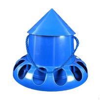 Chicken Feeder Food Dispenser, 13 Holes Bird Automatic Feeding Bucket for Duck, Parrot, Pigeon blue
