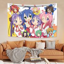 Kawaii Anime Tapestries Lucky Star Izumi Konata Japanese Home Decor Wall Hanging Carpets Bedroom Background Friend Gift 29x37in