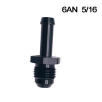 Black Aluminum -6 AN Male Flare to 5/16  Hose Barb Adapter Fitting AN6 6AN 5/16