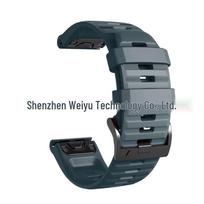 22mm/26mm Quick Release Silicone Band for Garmin Fenix 8/7/6/5 Series 22mm tamsiai mėlyna spalva