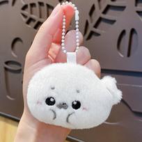 Mielas minkštas ruonio pliušinis raktų pakabukas Linksmas vandenyno gyvūno pliušinis pakabukas Kawaii purus raktų pakabukas Automobilio papuošalas Kuprinės dekoras Kalėdinė dovana