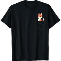 Fox Gifts For Fox Lovers Cute Baby Pocket Fox T-Shirt S juoda