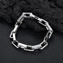 Vyriškas Karoliai Nerūdijančio Plieno Kubietiška Apyrankė Kvadratinė 9mm Labai Poliruota Džinsinė Punk Papuošalai Su Spyruokline Sagtimi Bracelet7inch17.78cm black