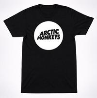 Arctic Monkeys White Circle Logo Shirt Indie Rock Band Graphic Black Tee 3XL