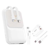 Wopow 10000mAh Power Bank Kit with 22.5W Fast Charge, 15W Wireless & Built-in Cables