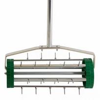 Lawn Aerator Spike Roller Tiller with Iron Nails White Galvanized