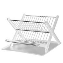 Plastic Foldable Drain Rack X-Type Dish Drying Rack Tableware Drying Holder  Kitchen White Style B