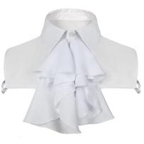 Vintažinis prancūziško stiliaus baltų nėrinių netikras apykaklė vyrams ir moterims With Collar white