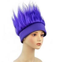 Solid Color Sports Events Wig Rock Style Spiky Texture Sports Events Fan Headband Fluffy Texture Upward Design violetinė