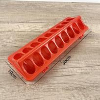 Flip Top Poultry Feeder, Plastic Chicken Feeder Trough Multi-Hole Poultry Feeding Tray No Mess No Waste Chick Feeding Dispenser