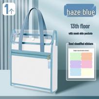 KS1032 A4 Multi-layer Transparent Test Paper Storage Bag with Clip for Students