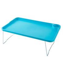 Foldable Laptop Bed Table Lap Desk Stand, Tray Dining Table With Slots, With Foldable Legs And Cup Slots One Size mėlyna
