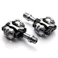 wellgo W01 Bicycle Pedal MTB Touring Bike Clipless Pedals 9/16  CR-MO Spindle Sealed Bearing Al-alloy with cleats ultralight W01 Black